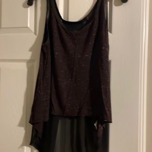 Enza costa size s. Purple leather trim, sheer back